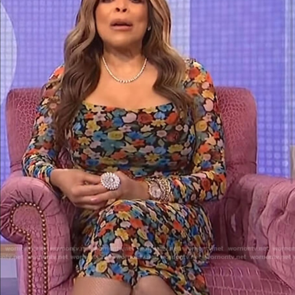 Ganni floral dress as seen on celebrities like Wendy Williams